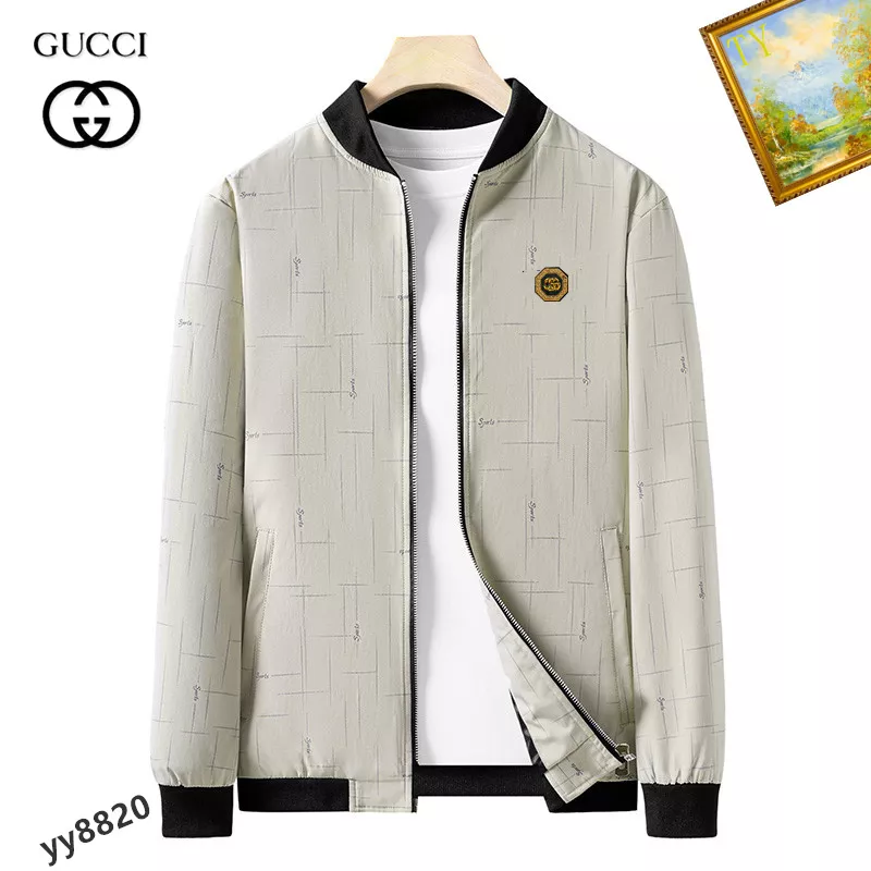 gucci veste manches longues pour homme s_1276603:Gucci veste cuir homme